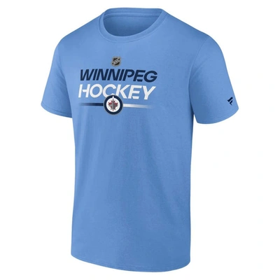 Shop Fanatics Branded Blue Winnipeg Jets Authentic Pro Wordmark Alt Logo T-shirt