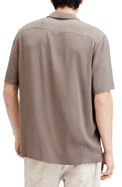 Shop Allsaints Venice Relaxed Fit Short Sleeve Button-up Camp Shirt In Chestnut Brown