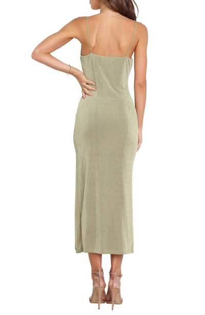 Shop Petal And Pup Petal & Pup Diani Cowl Neck Midi Slipdress In Olive