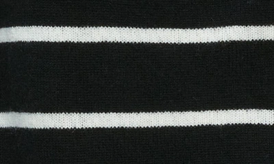 Shop Alice And Olivia Fila Stripe Stretch Wool & Cashmere Sweater In Black/ Ecru