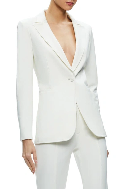 Shop Alice And Olivia Breann Fitted Blazer In Off White