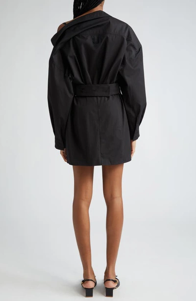 Shop Jacquemus La Mini Robe Chemise Long Sleeve Shirtdress In Black