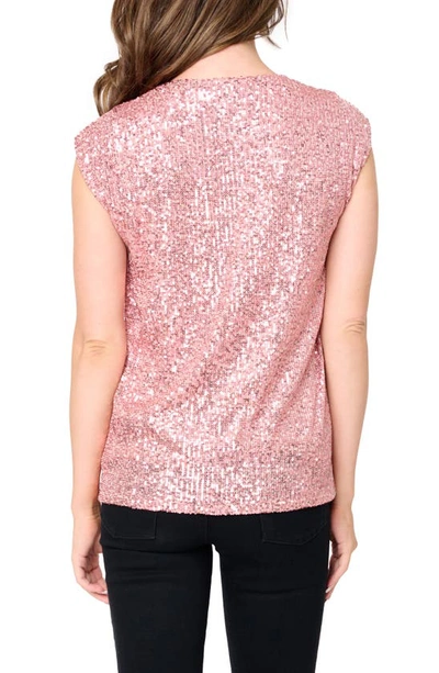 Shop Gibsonlook Sparkle & Shine Sequin Top In Pink Parfait