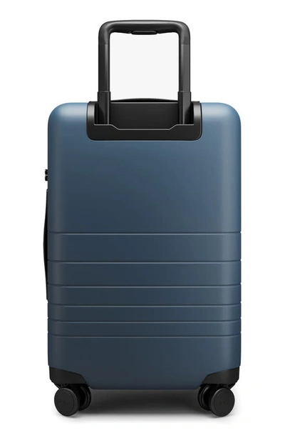 Shop Monos 23-inch Carry-on Plus Spinner Luggage In Ocean Blue