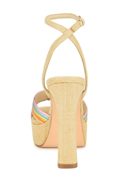 Nine West Irna Ankle Strap Platform Sandal In Beige/ Bronze Multi