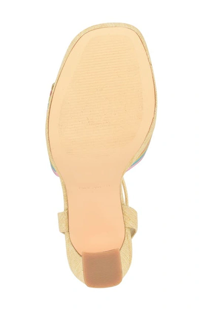 Nine West Irna Ankle Strap Platform Sandal In Beige/ Bronze Multi