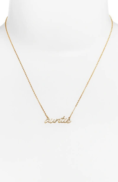 Shop Argento Vivo Sterling Silver Auntie Pendant Necklace In Gold