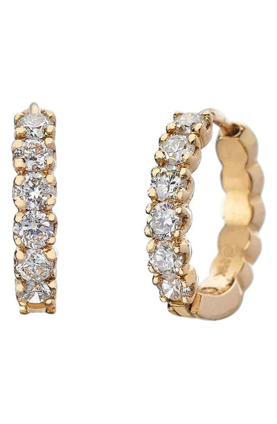 Shop Sethi Couture Zelda Diamond Huggie Earrings In 18k Yg