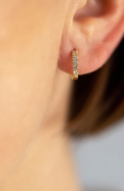 Shop Sethi Couture Zelda Diamond Huggie Earrings In 18k Yg