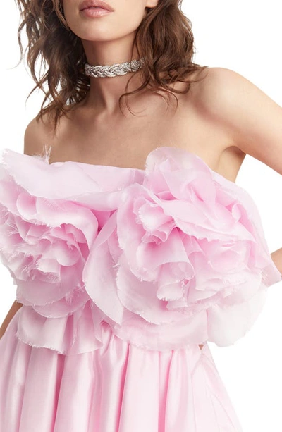 Shop Bardot Fleurette Flower Minidress In Lili Pink