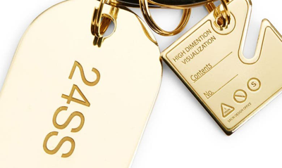 Shop Sacai S Carabiner Logo Charms Key Ring In Silver