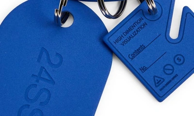 Shop Sacai S Carabiner Logo Charms Key Ring In Blue
