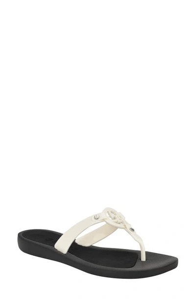 Shop Guess Tyana Flip Flop In White