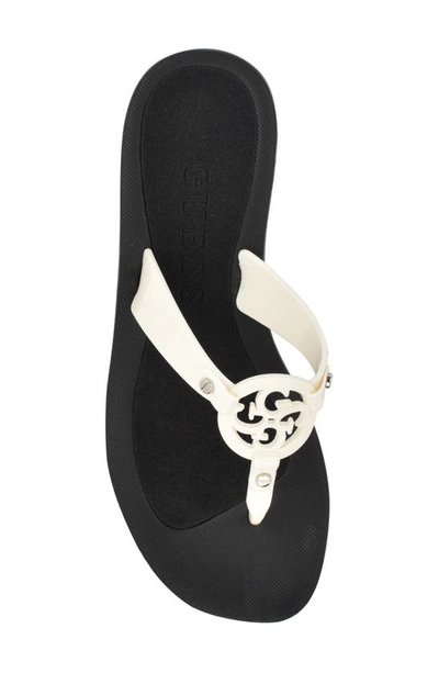 Shop Guess Tyana Flip Flop In White