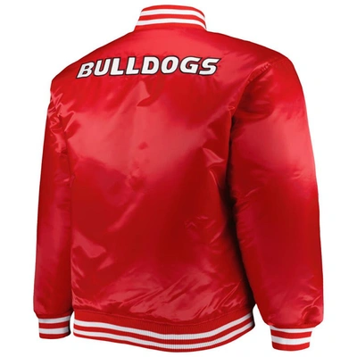 Shop Profile Red/black Georgia Bulldogs Big & Tall Reversible Satin Full-zip Jacket