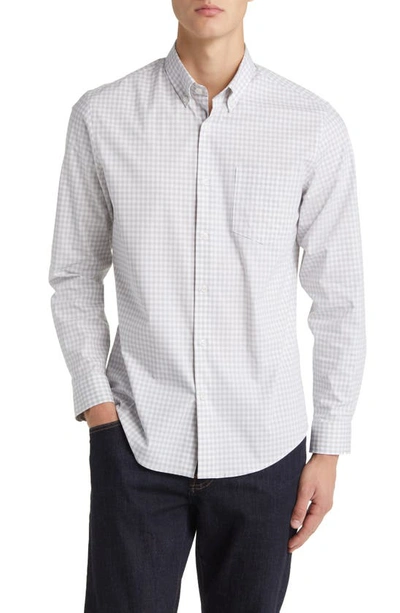 Shop Nordstrom Tech Smart Trim Fit Button-down Shirt In Grey Silk Will Gingh