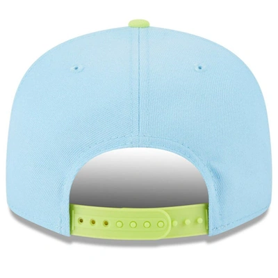 Shop New Era Light Blue/neon Green Pittsburgh Pirates Spring Basic Two-tone 9fifty Snapback Hat