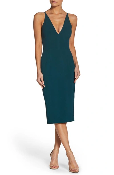 Shop Dress The Population Lyla Crepe Cocktail Dress In Pine