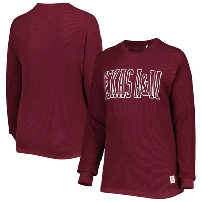 Shop Pressbox Maroon Texas A&m Aggies Surf Plus Size Southlawn Waffle-knit Thermal Tri-blend Long Sleeve