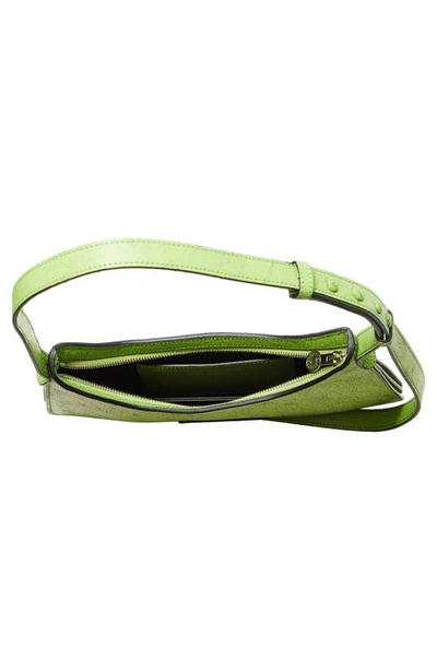 Shop Acne Studios Mini Platt Crackle Leather Shoulder Bag In Lime Green