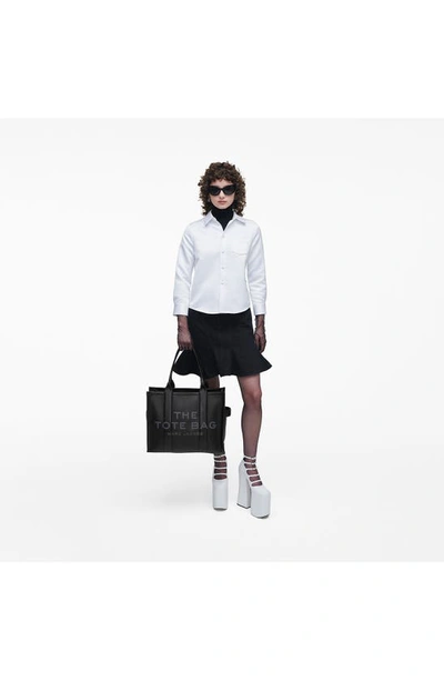 Marc Jacobs 'the Large Tote Bag' Black Shoulder Bag With Logo Lettering In Black