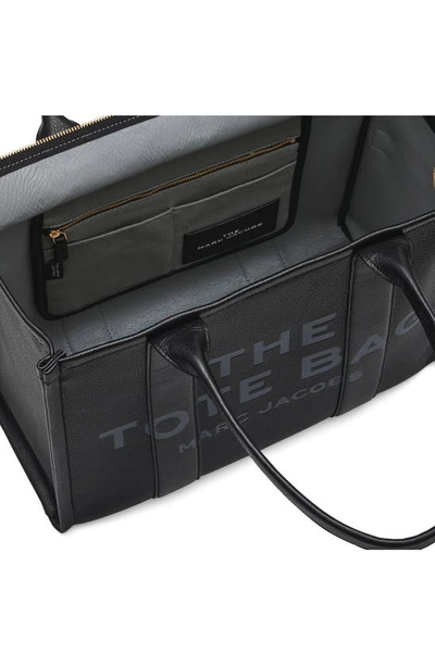 Marc Jacobs 'the Large Tote Bag' Black Shoulder Bag With Logo Lettering In Black
