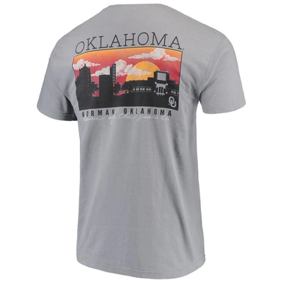 Shop Image One Gray Oklahoma Sooners Comfort Colors Campus Scenery T-shirt