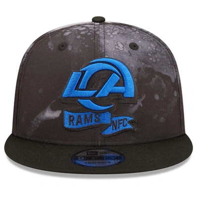 Shop New Era Black Los Angeles Rams Ink Dye 2022 Sideline 9fifty Snapback Hat