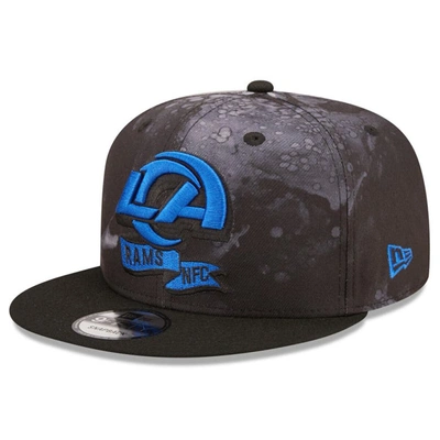 Shop New Era Black Los Angeles Rams Ink Dye 2022 Sideline 9fifty Snapback Hat