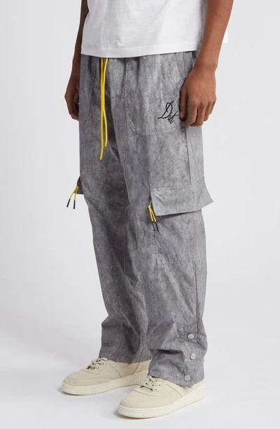 Shop Diet Starts Monday Washed Drawstring Cargo Pants In Washed Grey