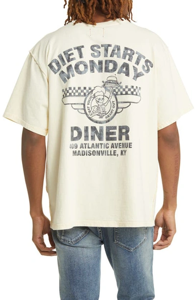 Shop Diet Starts Monday Diner Cotton Graphic T-shirt In Antique White