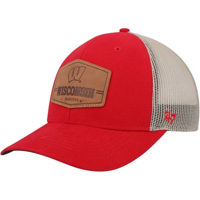 Shop 47 ' Red Wisconsin Badgers Rawhide Trucker Adjustable Hat