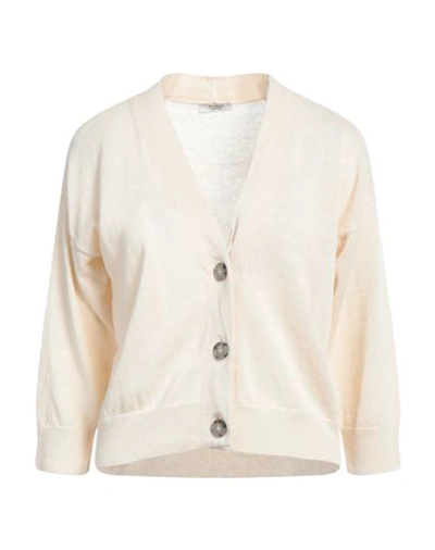 Shop Peserico Woman Cardigan Cream Size 6 Linen, Cotton In White