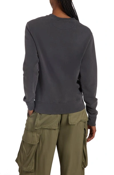 Golden Goose Upside Down Logo Long Sleeve Cotton Sweatshirt Dress In Distressed Anthracite