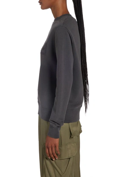 Golden Goose Upside Down Logo Long Sleeve Cotton Sweatshirt Dress In Distressed Anthracite