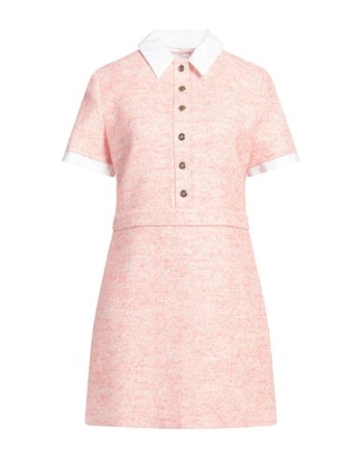 Shop Maje Woman Mini Dress Light Pink Size 10 Cotton, Polyester, Synthetic Fibers, Viscose, Virgin Wool