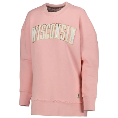 Shop Pressbox Pink Wisconsin Badgers La Jolla Fleece Pullover Sweatshirt