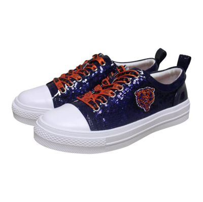 Shop Cuce Navy Chicago Bears Team Sequin Sneakers