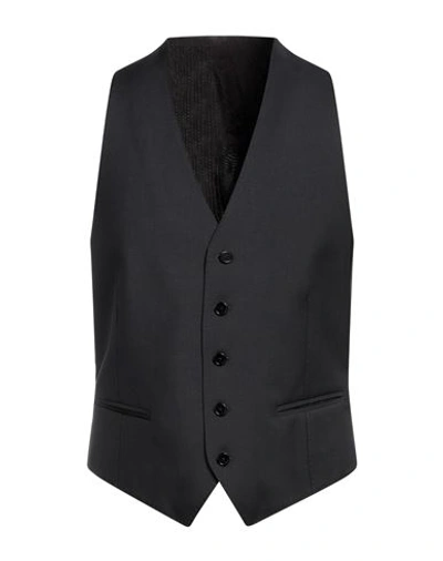 Shop Armani Collezioni Man Tailored Vest Steel Grey Size 44 Wool