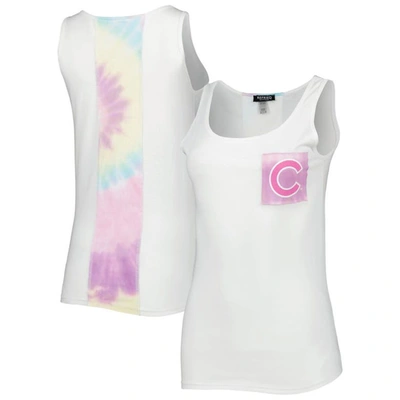 Shop Refried Apparel White Chicago Cubs Tie-dye Tank Top