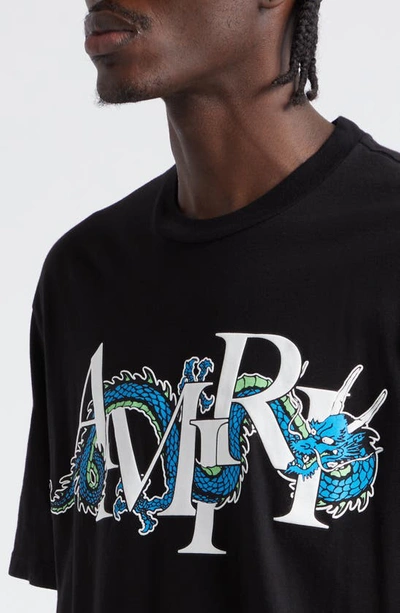 Shop Amiri Chinese New Year Dragon Cotton Graphic T-shirt In Black