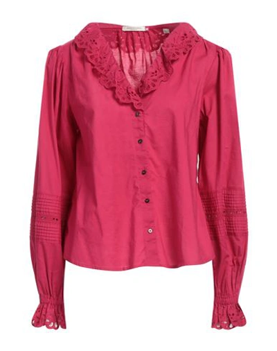 Shop Maison Scotch Woman Shirt Fuchsia Size 0 Organic Cotton, Cotton In Pink