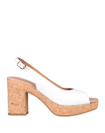 Shop David Haron Woman Sandals White Size 11 Leather