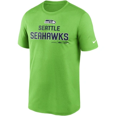 Shop Nike Neon Green Seattle Seahawks Legend Community Performance T-shirt