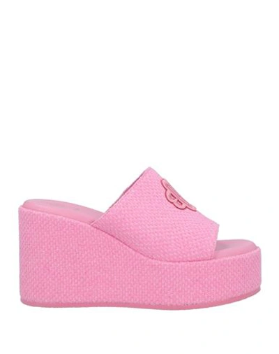 Shop Maje Woman Sandals Pink Size 7 Textile Fibers