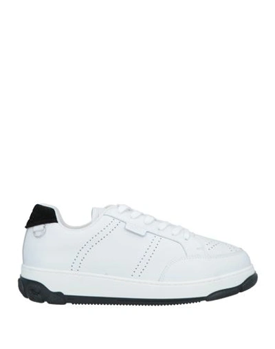 Shop Gcds Man Sneakers White Size 7 Leather