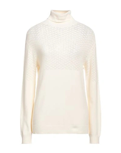 Shop Sandro Ferrone Woman Turtleneck Ivory Size L Viscose, Polyester, Polyamide In White
