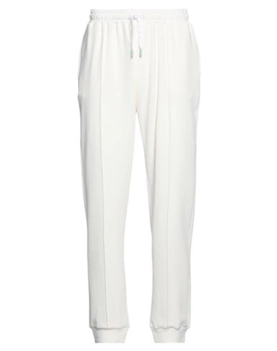 Shop Barba Napoli Man Pants Ivory Size 36 Cotton, Polyamide In White