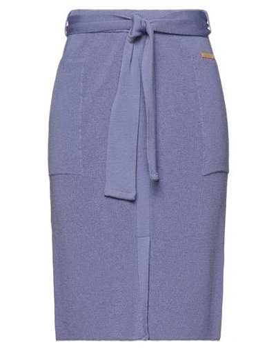 Shop Le Fate Woman Midi Skirt Purple Size 12 Wool