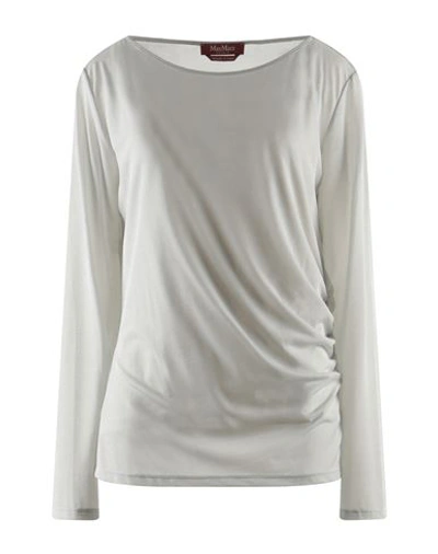 Shop Max Mara Studio Woman T-shirt Light Grey Size Xl Acetate, Polyamide, Metallic Fiber